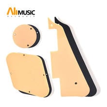 10 conjunto 3 em 1 plástico pickguard cavidade interruptor capa para lp guitarra elétrica preto-creme-branco 2024 - compre barato