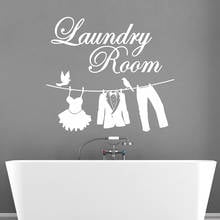 Art Laundry Room Wall Sticker Self Adhesive Vinyl Waterproof Wall Decals Home Mural Wash Clothes Sign Poster Decor A466 2024 - buy cheap