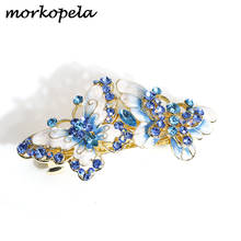 Заколка для волос женская Morkopela, с эмалью, в форме бабочки 2024 - купить недорого