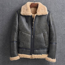 YR!Free shipping.2020 winter warm natural fur jacket,classic B3 shearling clothes,Man genuine leather coat.quality wool clothing 2024 - buy cheap