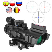 Mira telescópica 4x32 Acog, visor óptico de reflejo de cola de milano de 20mm, mira táctica para pistola de caza, Rifle, Airsoft, francotirador, lupa 2024 - compra barato