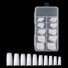 100PCS +Box Half/Full/French Transparent Tips Natural/Clear Coffin False Nails ABS Artificial DIY Fake UV Gel Nail Art No Trace 2024 - buy cheap