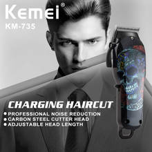 Kemei-cortadora de pelo eléctrica profesional KM-735, afeitadora de barba, cortadora de pelo recargable, máquina de corte de pelo inalámbrica para barbero 2024 - compra barato