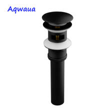 Aqwaua-desagüe Pop-Up negro para lavabo, cuerpo de latón con desbordamiento, accesorios para baño 2024 - compra barato