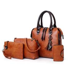 New 4pcs/Set High Quality Ladies Handbags Female PU Leather Shoulder Messenger Bags Women Composite Bags Tote Bag bolsa feminina 2024 - buy cheap