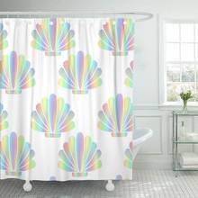 Mother of Pearl Abstract Shells Rainbow Mollusks Iridescent Shapes Shower Curtain Waterproof Polyester Fabric 72 x 78 Inches 2024 - buy cheap