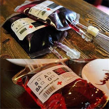 1pc 350ml Transparent Clear Blood Energy Drink Bag Medical PVC Material Reusable Halloween Vampire Pouch Props 2024 - buy cheap