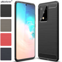 For Samsung Galaxy S20 Ultra Soft Silicone Bumper Case S20Ultra SM-G988B/DS SM-G988F/DS Carbon Fiber Texture Fitted Phone Cover 2024 - buy cheap