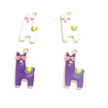 Wholesale Newest 25mm*13mm ,  30pcs/bag Small  Enamel Alpaca Charms For Fashion DIY Jewelry Making 2024 - buy cheap