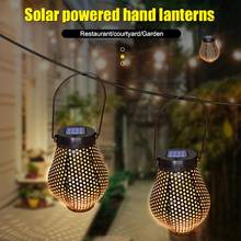 Pendurado lanterna solar lâmpada de ferro ornamento luz solar pendurar luzes de projeção lâmpada solar jardim luz árvore quintal decoração 2024 - compre barato