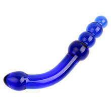 Cristal anal contas falso pênis butt plug azul pyrex g-ponto estimulação vibrador de vidro brinquedos sexuais para mulher 2024 - compre barato