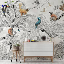 Milofi-Mural 3D personalizado para niños, papel tapiz de animales y plantas de la selva Tropical, sala de estar, comedor, Fondo de pared 2024 - compra barato