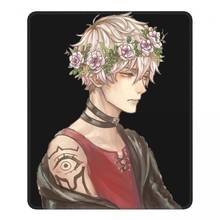 Místico messenger 707 bonito mouse pad mm bg otome jogo com bloqueio borda almofadas esteira de mesa de borracha natural escritório casa deco esteira 2024 - compre barato