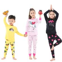 100 algodão meninos pijamas completos define pijamas de natal para crianças meninas unicornio unicórnio pijamas ternos roupas para crianças 2024 - compre barato