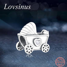 925 Sterling Silver Baby Carriage Charms Car Beads Fits Original European Charm Bracelet For Baby's Gift Making DIY Jewelry 2018 2024 - buy cheap