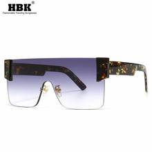 HBK Oversized Square Sunglasses Women Vintage Flat Top One Piece Lens Sunglasses Luxury Transparent Designer Men Eyewear UV400 2024 - buy cheap
