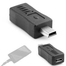 Preto micro usb fêmea para mini usb adaptador masculino carregador conversor adaptador 2024 - compre barato