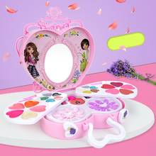Kids Cosmetics Make up Set Girls Lip Gloss Eyeshadow Blush Makeup Brush Box Cosmetics Play Toys for Girls Birthday Pretend Play 2024 - buy cheap