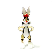 Figurita artística de conejo de cristal de estilo japonés, imagen de Animal de dibujos animados, adornos artesanales, decoración de la habitación de los niños, regalos de fiesta de vacaciones para niños 2024 - compra barato