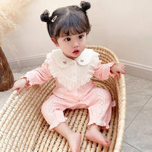 2 Colors Children's Clothing Baby Girl Romper 2021 Spring Embroidery Lace Cotton Long-Sleeved Doll collar Jumpsuit 2024 - buy cheap