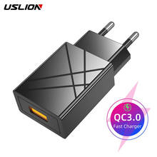 USLION Quick Charge QC 3.0 EU US USB Charger Universal Mobile Phone Charger for iPhone Huawei Xiaomi Wall USB Charger Adapter 2024 - купить недорого