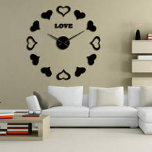 DIY Love Hearts Acrylic Mirror Wall Art Decor Large Wall Clock Girls Room Nursery DIY Frameless Wall Watch Valentines Lover Gift 2024 - buy cheap