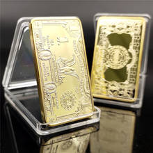 Us $1 dólar barras de ouro barra de ouro 24k moeda de metal americano barras de ouro presentes de lembrança usd transporte da gota 2024 - compre barato