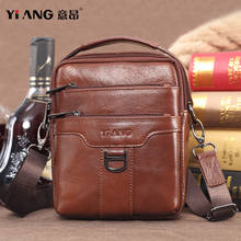 New Arrived Real Leather Men's Mini Shoulder Bags Messenger Crossbody Travel Men Office Casual Handbags Belt Phone Bags Cowhide 2024 - buy cheap