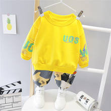 2020 New Brand Fashion Spring Autumn Children's Baby Boy Clothes Letters T Shirt camouflage Pants 2PCS Kids Sports Clothing Sets 2024 - buy cheap