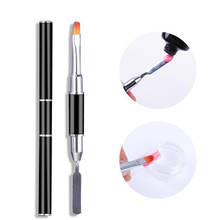 2-In-1 Double-Ended Nail Pen  Poly Nail Gel Brush And Picker Stainless Steel Nail Tool Gel Color Bar Flower Brush Dual-Use Pen 2024 - buy cheap