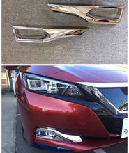 Подходит для 2018 Nissan Leaf Car Front Fog светильник Cover Trim ABS Car Styling Sticker 2024 - купить недорого