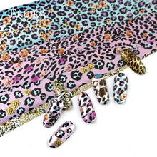 Eruika-conjunto de folhas de leopardo, 16 peças, folhas holográficas, envoltório para manicure, decoração, decalques, papel estrelado, pontas para arte em unhas 2024 - compre barato