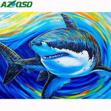 AZQSD Diamond Mosaic Cross Stitch Shark Full Square Drill Decor For Home 5D Diamond Painting Animal Needlework 2024 - buy cheap