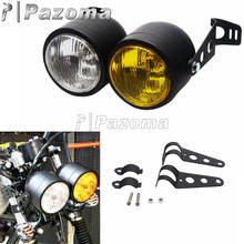 Faro doble para motocicleta, lámpara doble con soporte para Harley, Cafe, Racer Street, Fat Boy, Honda, yamaha XS650, CB750 2024 - compra barato