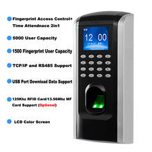 Reloj biométrico de 125Khz, 13,56 Mhz, TCP/IP, RS485, Control de acceso por huella dactilar, teclado, tiempo de asistencia, F7 PLUS 2024 - compra barato