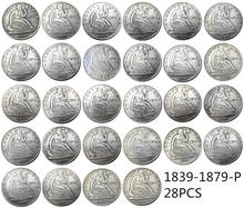 США полный набор (1839-1879) P O CC 51 шт. Liberty Seated половина доллара Посеребренная копия украшения монеты 2024 - купить недорого