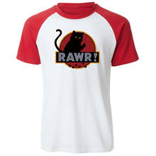 Мужская Уличная футболка Rawr Cat, реглан с забавным монстром, хлопковая футболка высокого качества, лето 2019 2024 - купить недорого
