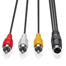 NUOLIANXIN 4 Pin S-Video to 3 Male RCA Composite Video Cable 2024 - buy cheap