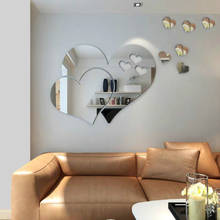 Pegatinas de pared acrílicas con forma de corazón para sala de estar, pegatinas 3D creativas para decoración de pared, decoración de pared de Sala de bodas 2024 - compra barato