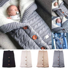 Sacos de dormir calientes del invierno del bebé recién nacido Botón de tejer Swaddle Wrap Swaddling cochecito Wrap niño manta sacos de dormir 2024 - compra barato