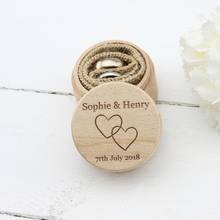Caja de anillo de boda personalizada con diseño de corazón cortado con láser 2024 - compra barato