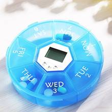 7 Grids Pill Box Electric Reminder Timer Alarm Weekly Round Organizer Medicine Case X7YB 2024 - buy cheap