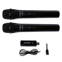 Microfone sem fio usb uhf, microfone portátil de 3.5mm 6.35mm com receptor para karaoke, discurso de karaokê e alto-falante 2024 - compre barato