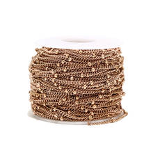 2meters Stainless Steel 2mm Width Chain Rose Gold Beaded Satellite Cable Link Chains For DIY Necklaces Bracelets Jewelry Making 2024 - buy cheap