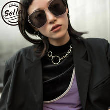 Sella New Fashion Oversized Square Sunglasses Men Women Transparent Tint Lens Yellow Pink Glasses Alloy Frame Street Stylish 2024 - buy cheap