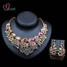 CACARE Luxury Jewelry Sets Women Party 2021 CHEAP Big Dubai Jewelry Set Gold Colorful Drop Earrings Necklace Set F0293 Statement 2024 - buy cheap