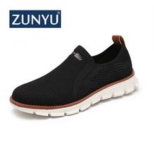 ZUNYU New summer men's Shoes lightweight British Dress Footwear Fashion hollow breathable knitted mesh Flats Shoes 2024 - buy cheap