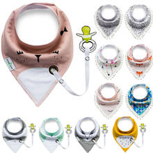 Multi-function Bibs With Pacifier Chain Cartoon Baby Bibs Infant Double Waterproof Towel Burp Cloths Saliva Towel Newborn Gift 2024 - buy cheap