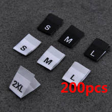 200pcs Free shipping size tags for clothing shirt Black White Woven Clothing Size Labels For Garment 2024 - buy cheap