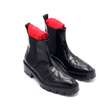 Botas Chelsea de cuero genuino para hombre, botines de lujo de color negro sólido, con aumento de tobillo, de alta calidad, zapatos de plataforma para invierno 2024 - compra barato